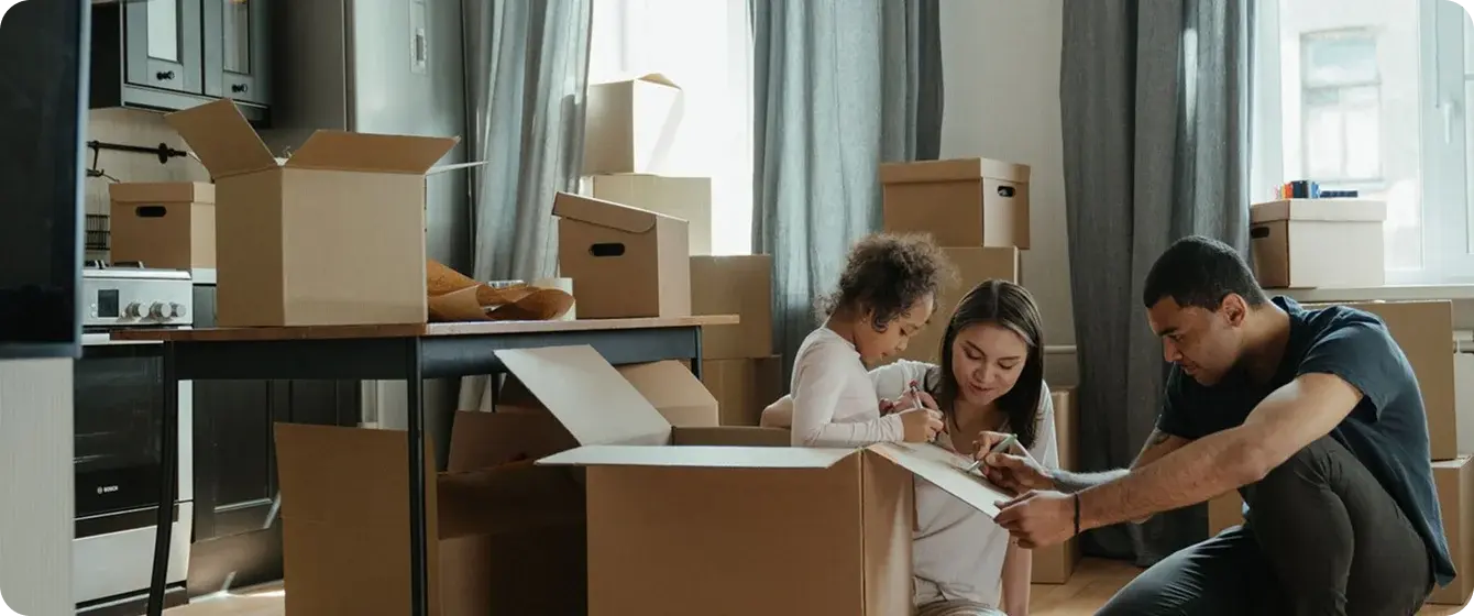 Family preparing for a move
