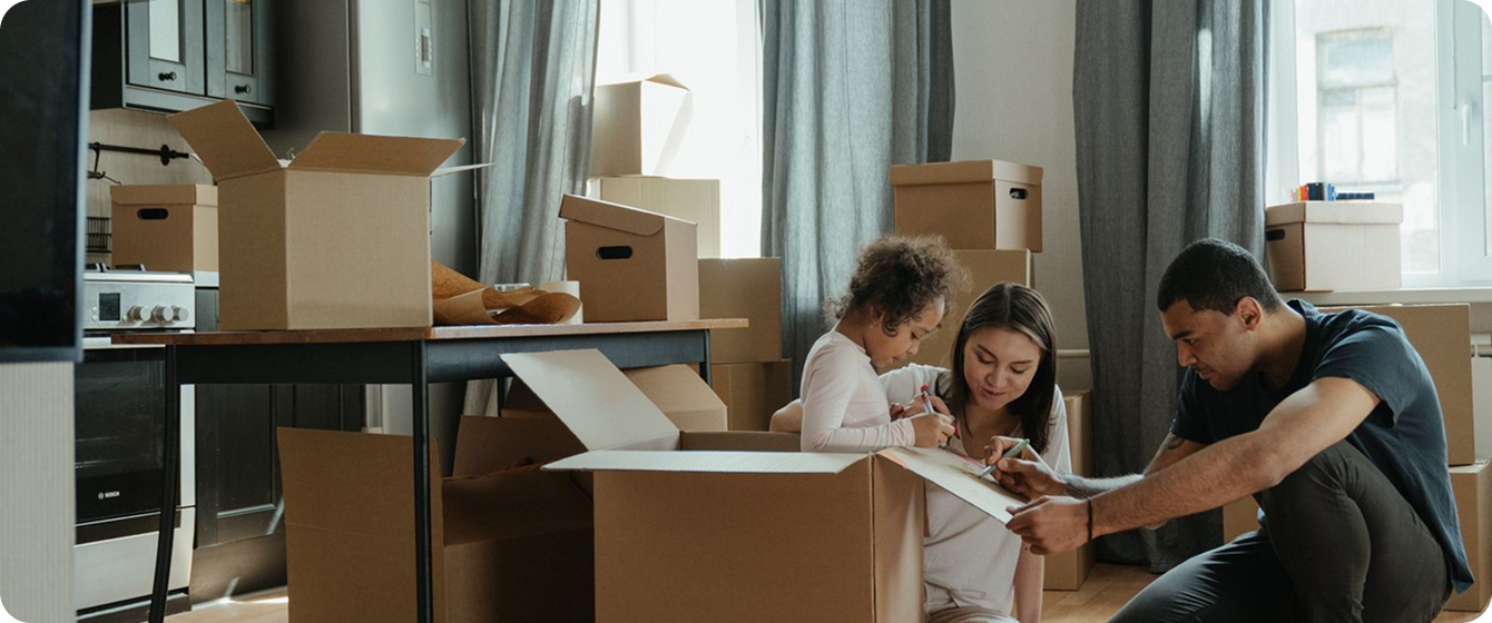 Family preparing for a move